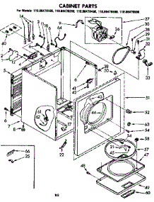 Cabinet Parts parts for Kenmore Dryer 110.86470200 (11086470200, 110 86470200) from AppliancePartsPros.com