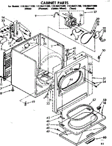 Cabinet Parts parts for Kenmore Dryer 110.86471100 (11086471100, 110 86471100) from AppliancePartsPros.com