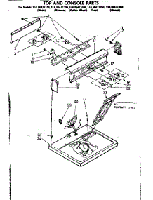 Top And Console Parts parts for Kenmore Dryer 110.86471700 (11086471700, 110 86471700) from AppliancePartsPros.com