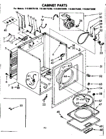 Cabinet Parts parts for Kenmore Dryer 110.86475200 (11086475200, 110 86475200) from AppliancePartsPros.com