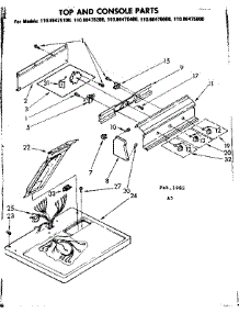 Top And Console Parts parts for Kenmore Dryer 110.86475600 (11086475600, 110 86475600) from AppliancePartsPros.com