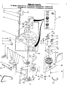 Drive Parts parts for Kenmore Washer 110.83261110 (11083261110, 110 83261110) from AppliancePartsPros.com