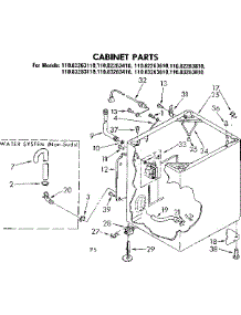 Cabinet Parts parts for Kenmore Washer 110.83263610 (11083263610, 110 83263610) from AppliancePartsPros.com