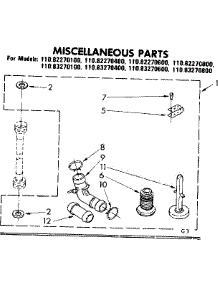 Miscellaneous Parts parts for Kenmore Washer 110.83270800 (11083270800, 110 83270800) from AppliancePartsPros.com