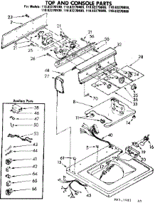Top And Console Parts parts for Kenmore Washer 110.83270800 (11083270800, 110 83270800) from AppliancePartsPros.com