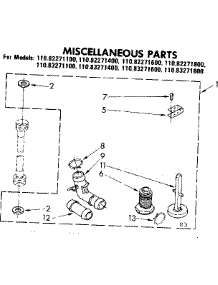 Miscellaneous Parts parts for Kenmore Washer 110.83271100 (11083271100, 110 83271100) from AppliancePartsPros.com