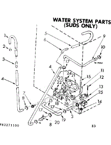 Water System Parts Suds Only parts for Kenmore Washer 110.83271600 (11083271600, 110 83271600) from AppliancePartsPros.com