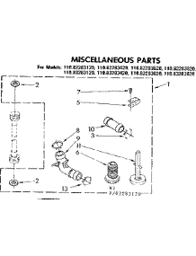 Miscellaneous Parts parts for Kenmore Washer 110.83283120 (11083283120, 110 83283120) from AppliancePartsPros.com