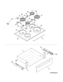 Top / Drawer parts for Kenmore Range 790.42529314 (79042529314, 790 42529314) from AppliancePartsPros.com