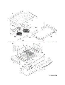 Top / Drawer parts for Kenmore Range 790.42549312 (79042549312, 790 42549312) from AppliancePartsPros.com