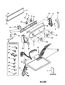 Top And Console parts for Kenmore Dryer 110.70724990 (11070724990, 110 70724990) from AppliancePartsPros.com