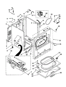 Cabinet parts for Kenmore Dryer 110.70802991 (11070802991, 110 70802991) from AppliancePartsPros.com