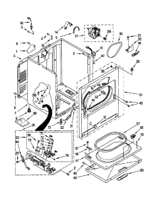 Cabinet parts for Kenmore Dryer 110.70814990 (11070814990, 110 70814990) from AppliancePartsPros.com