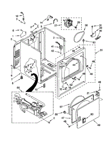 Cabinet parts for Kenmore Dryer 110.70842991 (11070842991, 110 70842991) from AppliancePartsPros.com