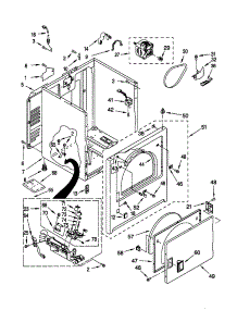 Cabinet parts for Kenmore Dryer 110.70852990 (11070852990, 110 70852990) from AppliancePartsPros.com