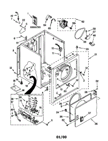 Cabinet parts for Kenmore Dryer 110.70884990 (11070884990, 110 70884990) from AppliancePartsPros.com