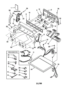Top And Console parts for Kenmore Dryer 110.70936990 (11070936990, 110 70936990) from AppliancePartsPros.com