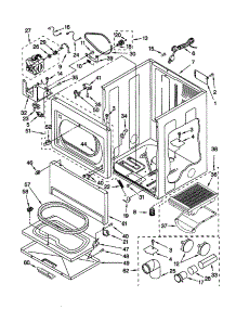 Cabinet parts for Kenmore Dryer 110.70942990 (11070942990, 110 70942990) from AppliancePartsPros.com