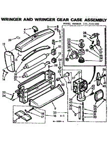 Wringer And Wringer Gear Case Assembly parts for Kenmore Washer 110.7101100 (1107101100, 110 7101100) from AppliancePartsPros.com