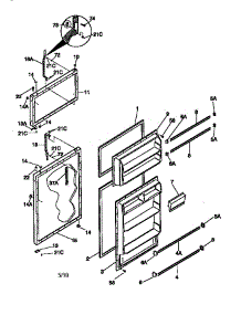 Fresh Food And Freezer Doors parts for Kenmore Refrigerator 253.38307892 (25338307892, 253 38307892) from AppliancePartsPros.com