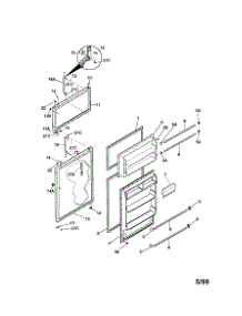 Door parts for Kenmore Refrigerator 253.38622893 (25338622893, 253 38622893) from AppliancePartsPros.com