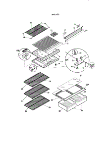 Shelves parts for Kenmore Refrigerator 253.38640891 (25338640891, 253 38640891) from AppliancePartsPros.com