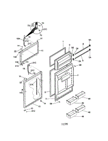 Door parts for Kenmore Refrigerator 253.38644895 (25338644895, 253 38644895) from AppliancePartsPros.com