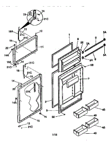 Door Assembly parts for Kenmore Refrigerator 253.38647890 (25338647890, 253 38647890) from AppliancePartsPros.com