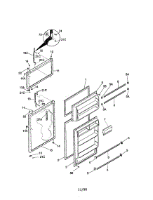 Door parts for Kenmore Refrigerator 253.38652995 (25338652995, 253 38652995) from AppliancePartsPros.com