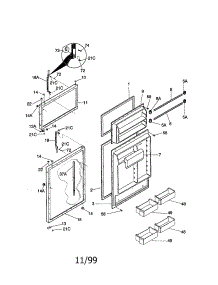 Door parts for Kenmore Refrigerator 253.38670895 (25338670895, 253 38670895) from AppliancePartsPros.com