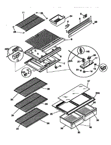 Shelves And Divider Block parts for Kenmore Refrigerator 253.38672890 (25338672890, 253 38672890) from AppliancePartsPros.com