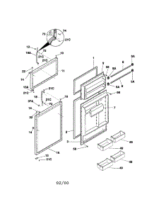 Door parts for Kenmore Refrigerator 253.38672896 (25338672896, 253 38672896) from AppliancePartsPros.com