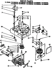 Drive Parts parts for Kenmore Washer 110.73955820 (11073955820, 110 73955820) from AppliancePartsPros.com
