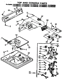 Top And Console Parts parts for Kenmore Washer 110.73955830 (11073955830, 110 73955830) from AppliancePartsPros.com