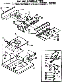 Top And Console Parts parts for Kenmore Washer 110.73960110 (11073960110, 110 73960110) from AppliancePartsPros.com