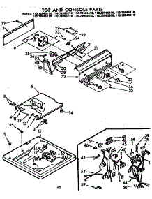 Top And Console Parts parts for Kenmore Washer 110.73965110 (11073965110, 110 73965110) from AppliancePartsPros.com
