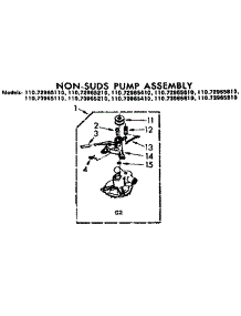 Non-Suds Pump Assembly parts for Kenmore Washer 110.73965210 (11073965210, 110 73965210) from AppliancePartsPros.com