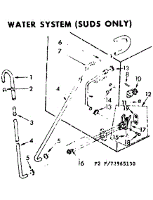 Water System Suds Only parts for Kenmore Washer 110.73965630 (11073965630, 110 73965630) from AppliancePartsPros.com