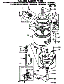 Tub And Basket Parts parts for Kenmore Washer 110.73965640 (11073965640, 110 73965640) from AppliancePartsPros.com