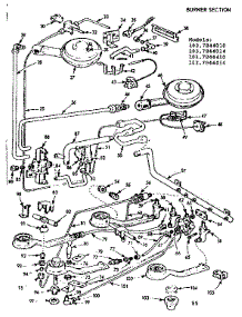 Burner Section parts for Kenmore Range 103.7844010 (1037844010, 103 7844010) from AppliancePartsPros.com