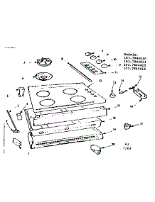 Maintop Section parts for Kenmore Range 103.7844014 (1037844014, 103 7844014) from AppliancePartsPros.com