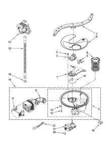 Pump, Washarm And Motor Parts parts for Kenmore Dishwasher 665.13169K701 (66513169K701, 665 13169K701) from AppliancePartsPros.com