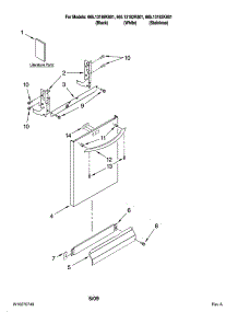 Door And Panel Parts parts for Kenmore Dishwasher 665.13183K801 (66513183K801, 665 13183K801) from AppliancePartsPros.com