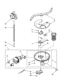 Pump, Washarm And Motor Parts parts for Kenmore Dishwasher 665.13183K801 (66513183K801, 665 13183K801) from AppliancePartsPros.com