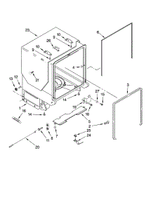 Tub And Frame Parts parts for Kenmore Dishwasher 665.13199K900 (66513199K900, 665 13199K900) from AppliancePartsPros.com