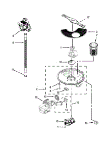 Pump, Washarm And Motor Parts parts for Kenmore Dishwasher 665.13209N411 (66513209N411, 665 13209N411) from AppliancePartsPros.com