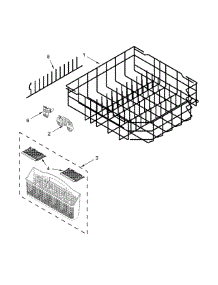 Lower Rack Parts parts for Kenmore Dishwasher 665.13209N411 (66513209N411, 665 13209N411) from AppliancePartsPros.com