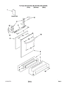 Door And Panel Parts parts for Kenmore Dishwasher 665.13212K902 (66513212K902, 665 13212K902) from AppliancePartsPros.com