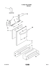 Door And Panel Parts parts for Kenmore Dishwasher 665.13213K900 (66513213K900, 665 13213K900) from AppliancePartsPros.com