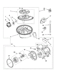 Pump And Motor Parts parts for Kenmore Dishwasher 665.13223K601 (66513223K601, 665 13223K601) from AppliancePartsPros.com